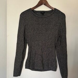 Halogen Black and Silver Ribbed Sweater